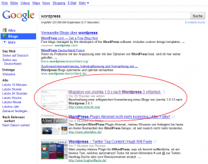 wordpress - Google-Suche